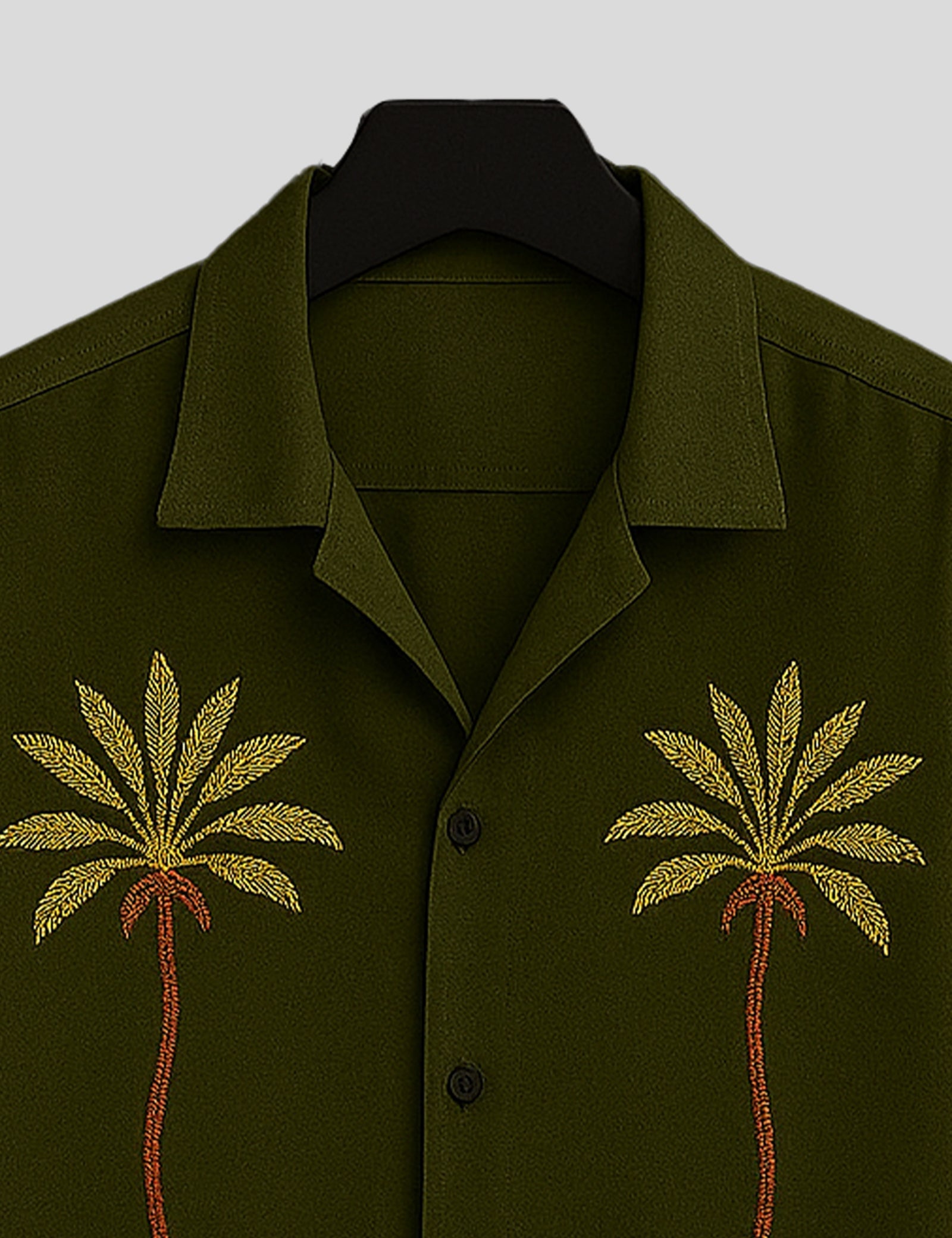 Green Coconut Tree Printed Mens Premium Cotton Half Sleeve Shirt - XPST