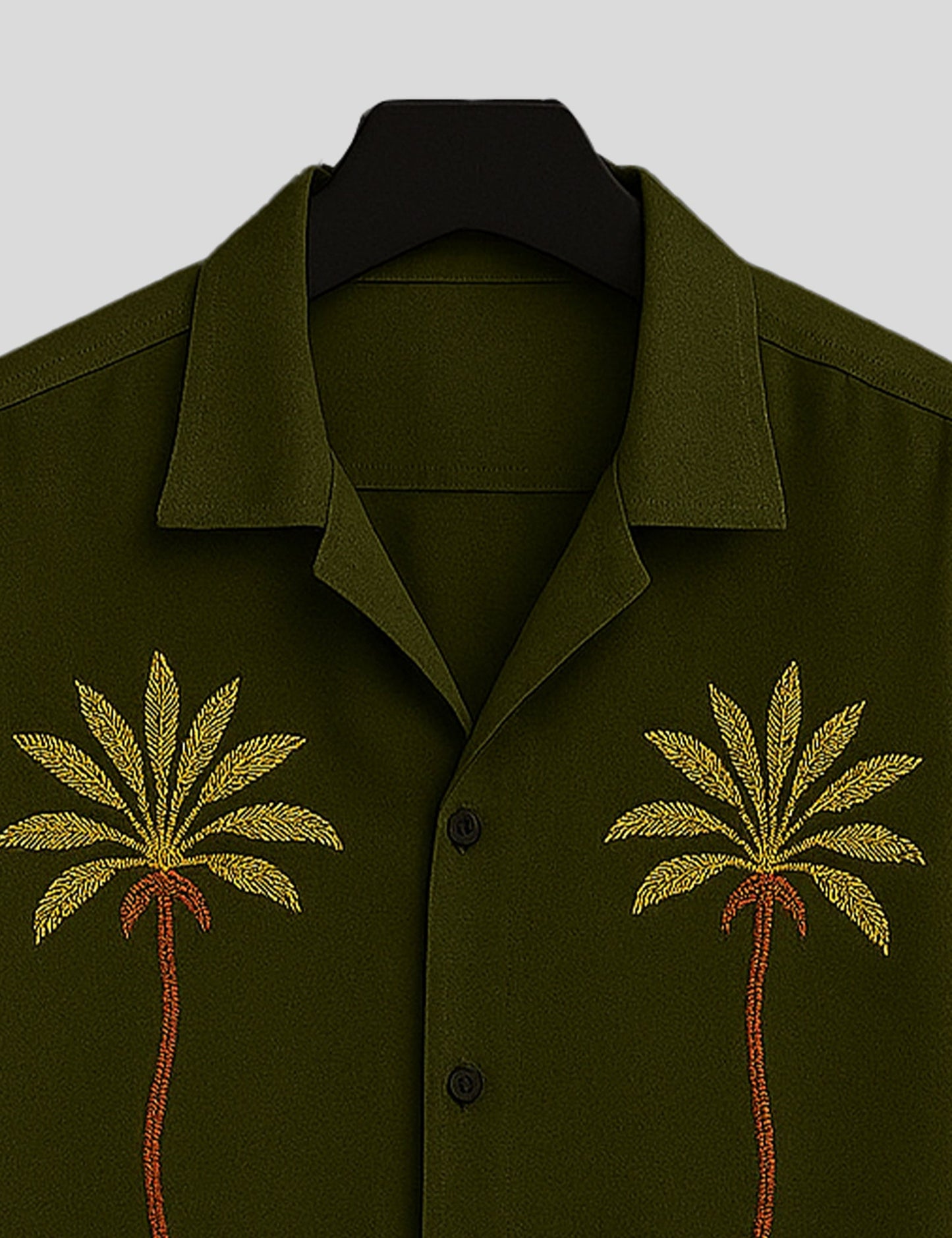 Green Coconut Tree Printed Mens Premium Cotton Half Sleeve Shirt - XPST