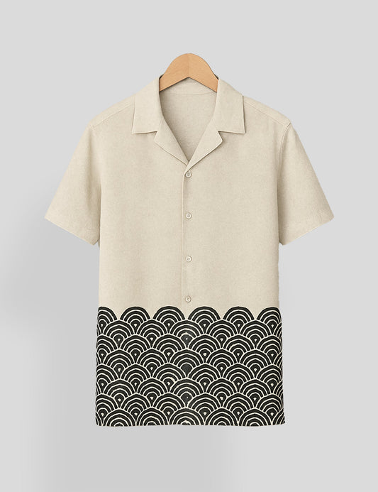 Black Mandala Mens Cotton Comfort Half Sleeve Shirt - XPST