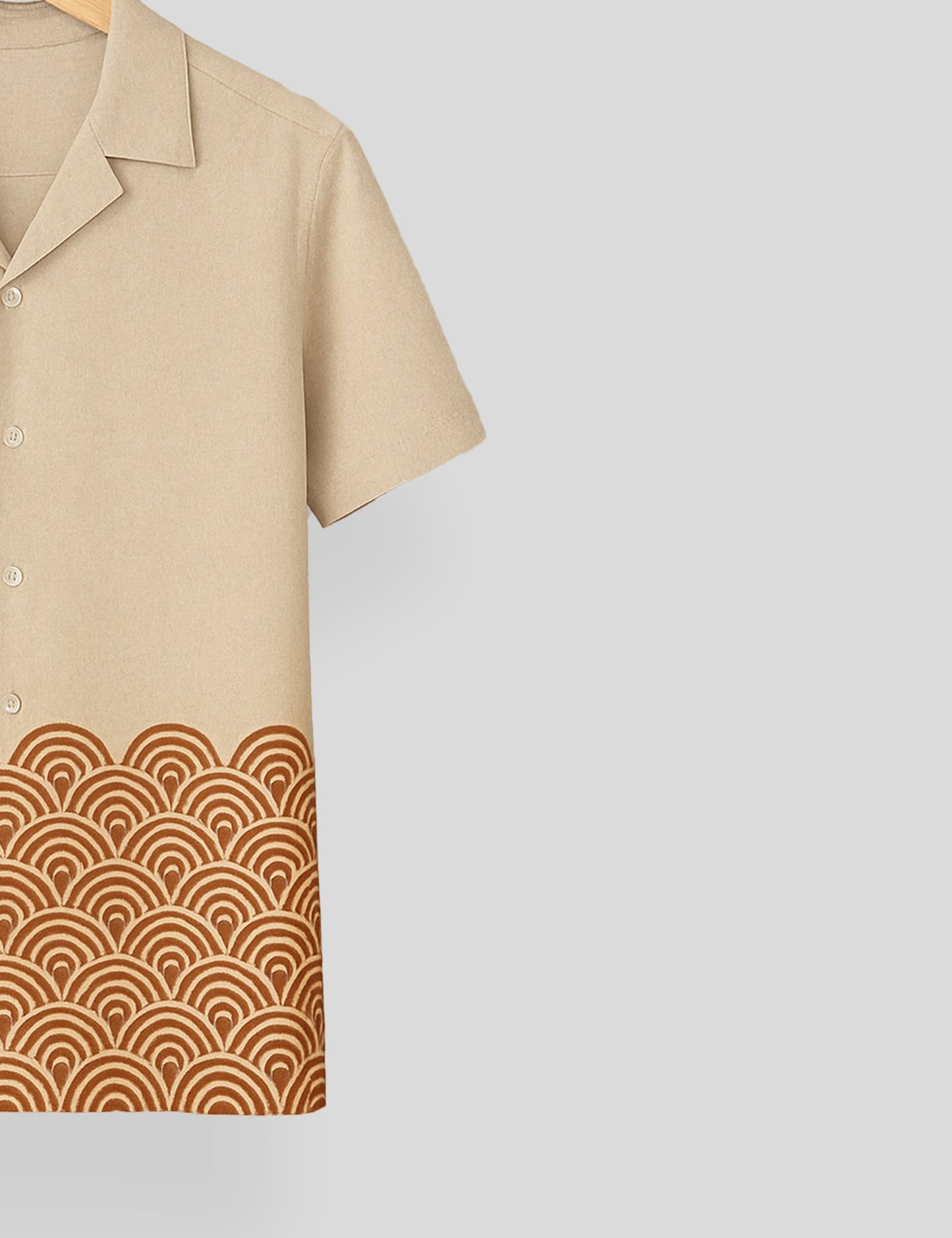 Brown Mandala Mens Cotton Comfort Half Sleeve Shirt - XPST