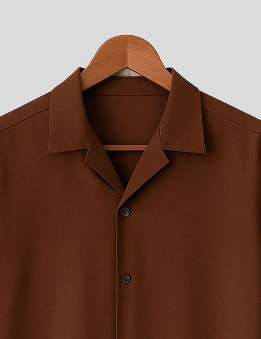 Brown Rose Printed Mens Everyday Cotton Shirt Half Sleeves in Fresh Colors - XPST