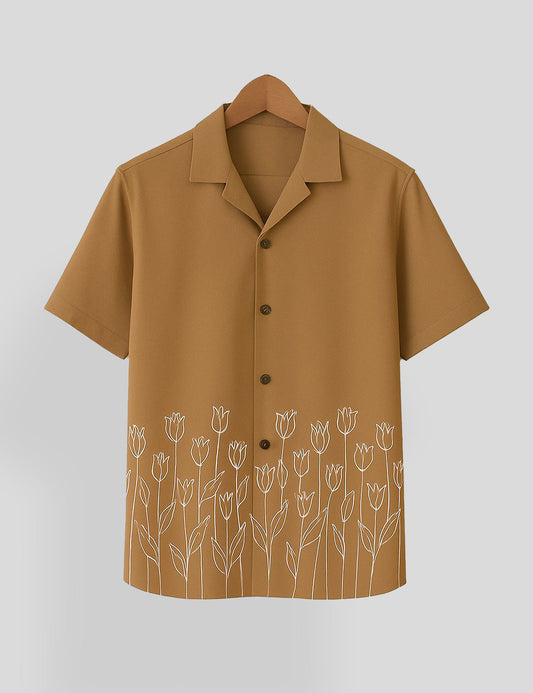 Mhendi Rose Printed Mens Everyday Cotton Shirt Half Sleeves in Fresh Colors - XPST