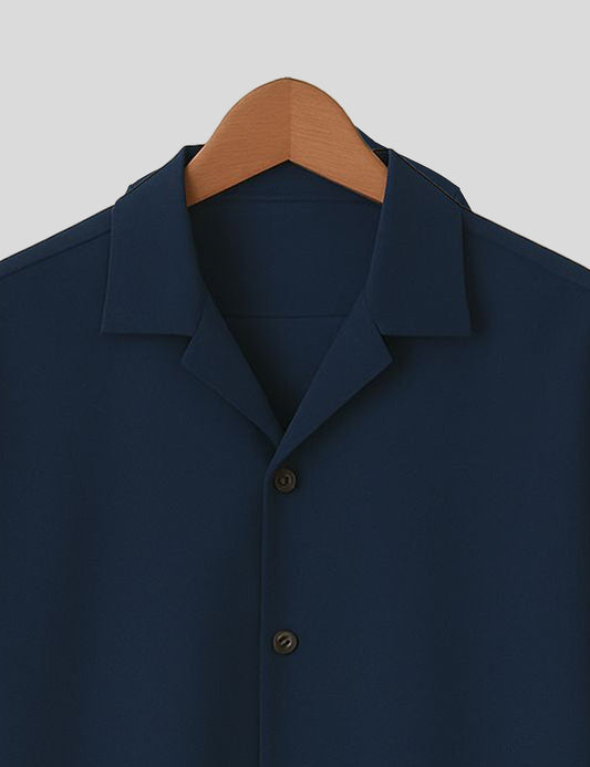 Navy Blue Rose Printed Mens Everyday Cotton Shirt Half Sleeves in Fresh Colors - XPST