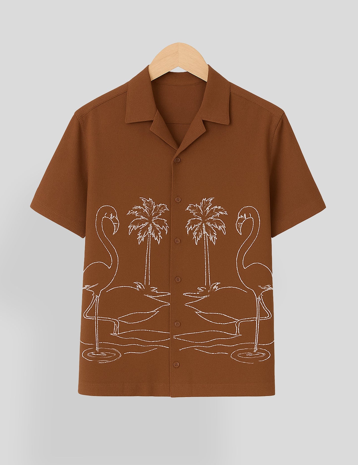 Brown Swan Printed Essential Cotton Half Sleeve Shirt for Men Available in Multiple Colors - XPST