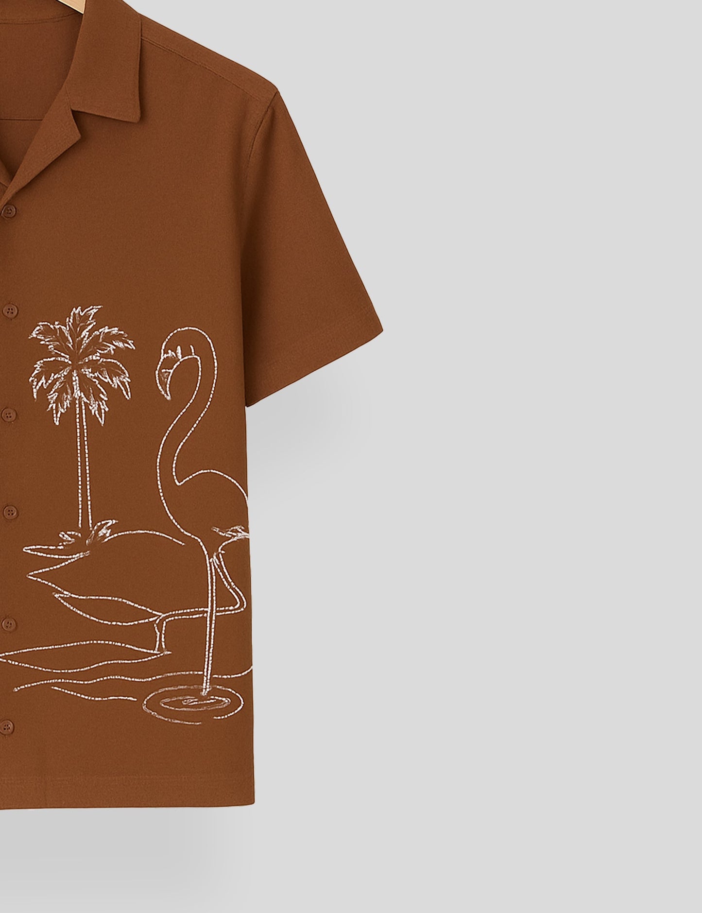 Brown Swan Printed Essential Cotton Half Sleeve Shirt for Men Available in Multiple Colors - XPST