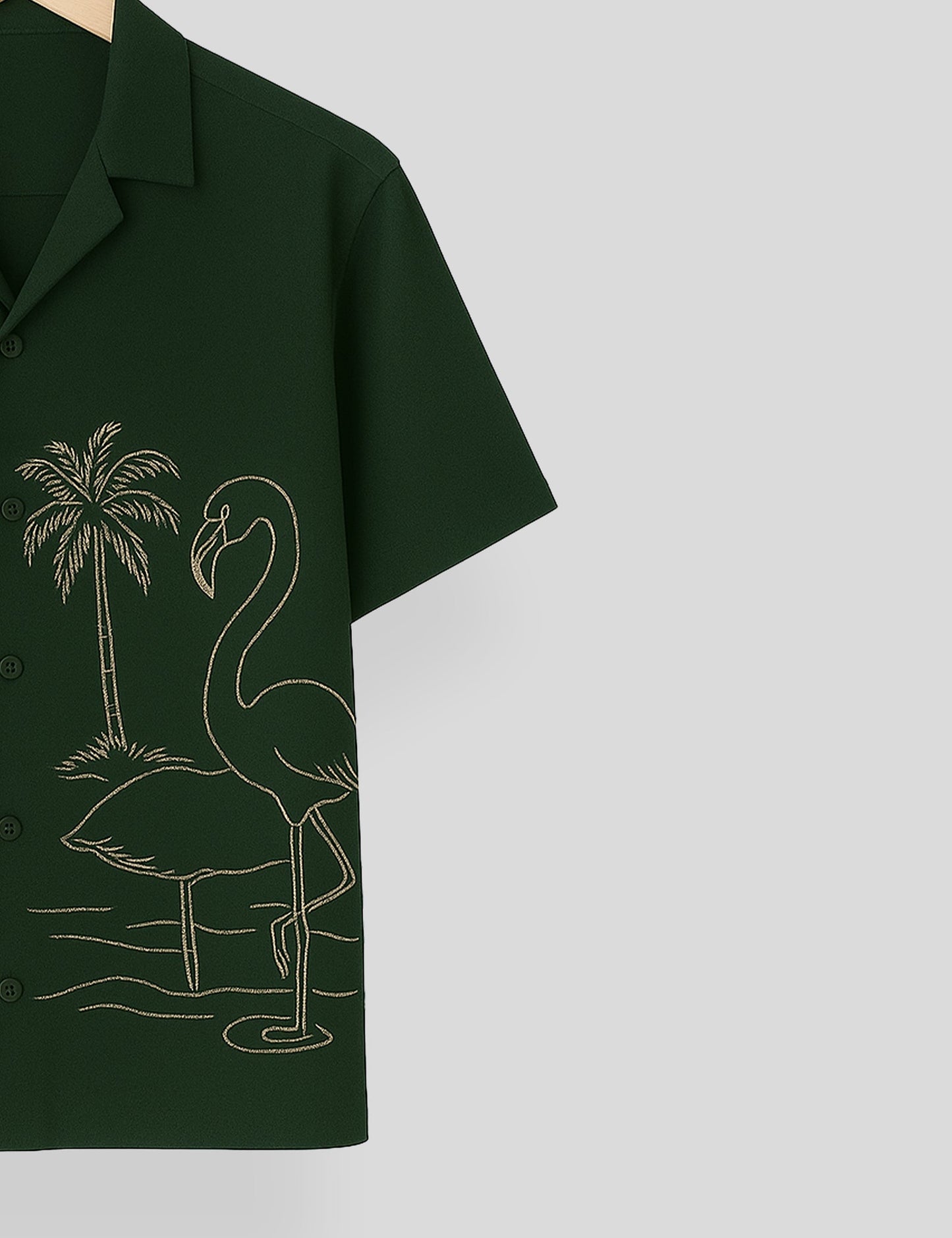 Dark Green Swan Printed Essential Cotton Half Sleeve Shirt for Men Available in Multiple Colors - XPST