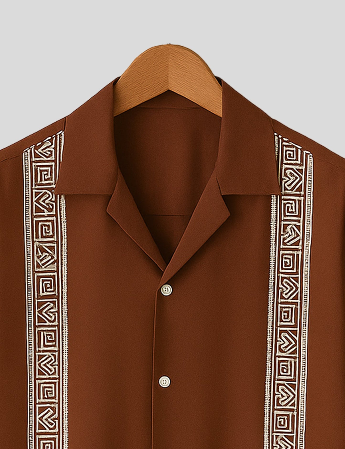 Brown Square Pattern SmartFit Mens Cotton Shirt Half Sleeves - XPST
