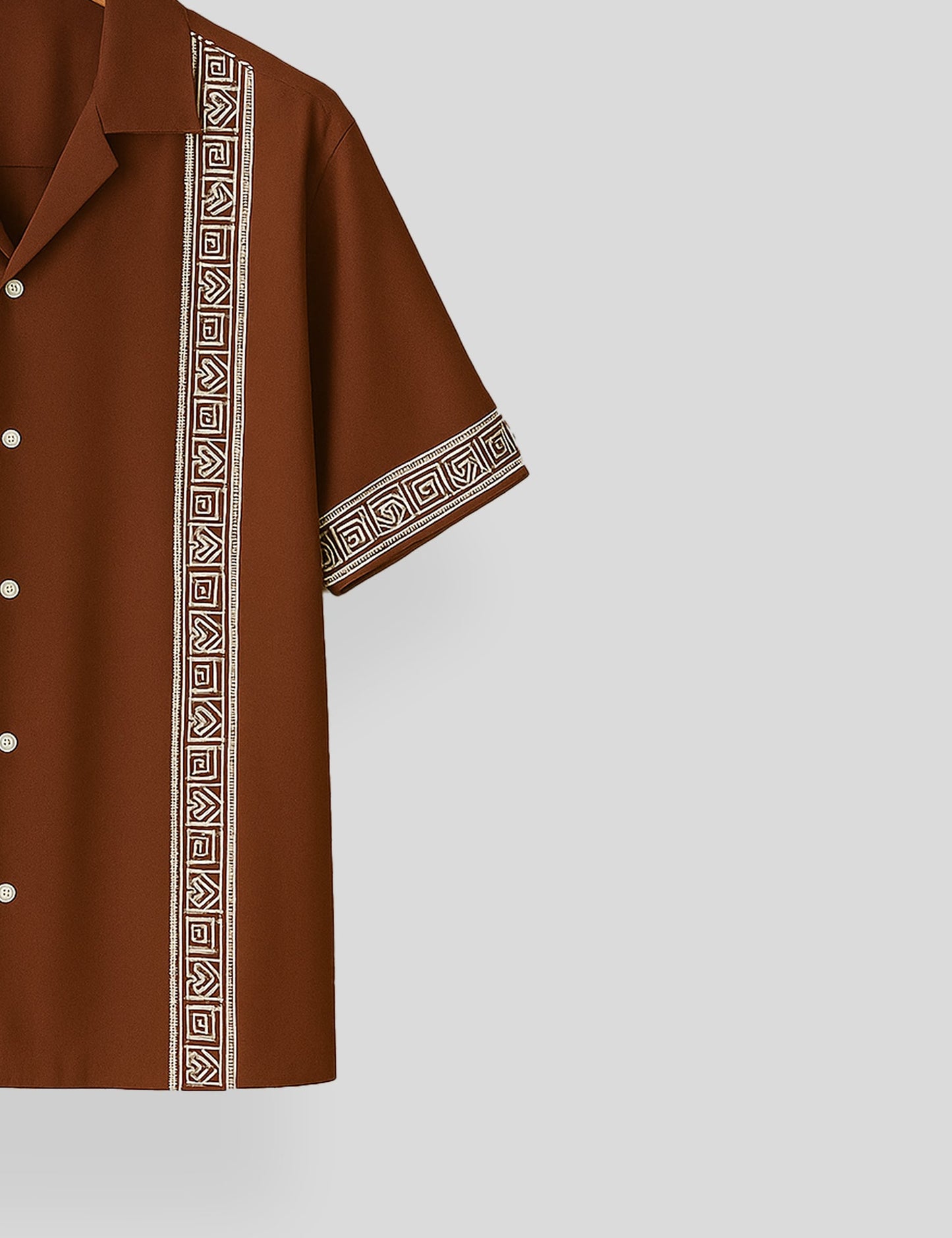 Brown Square Pattern SmartFit Mens Cotton Shirt Half Sleeves - XPST