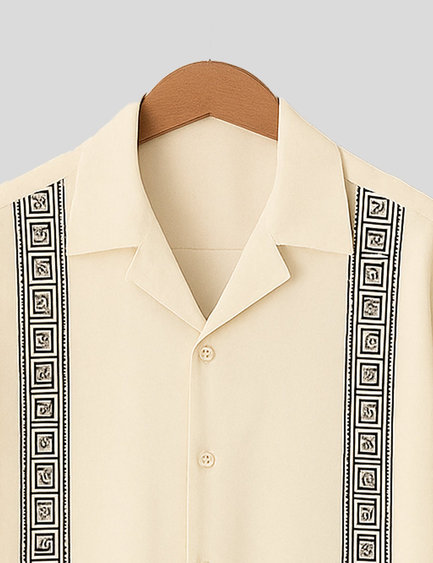 Cream Square Pattern SmartFit Mens Cotton Shirt Half Sleeves - XPST