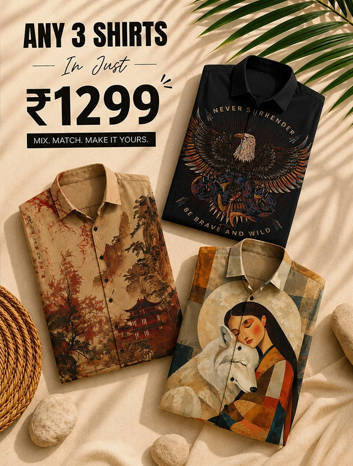 Any Three Shirt @ 1299/-