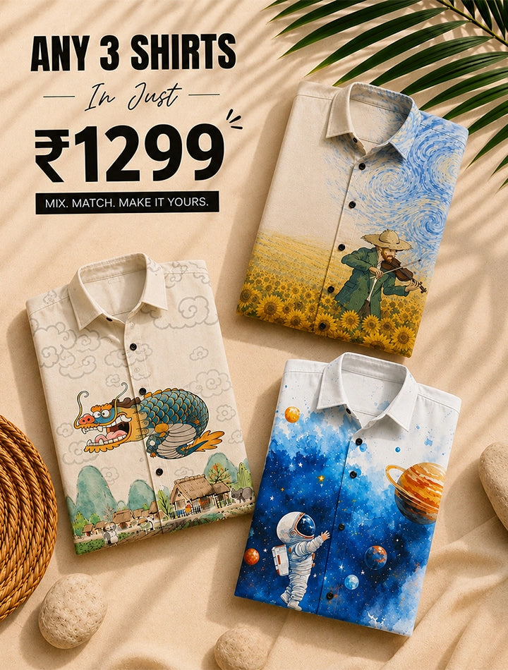 Three Shirt Combo @ 1299/-