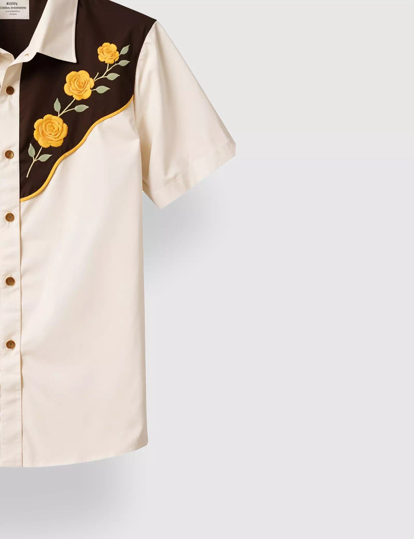 Brown Flowers Stripped Designer Men's Half Sleeves Printed Shirt Exclusive