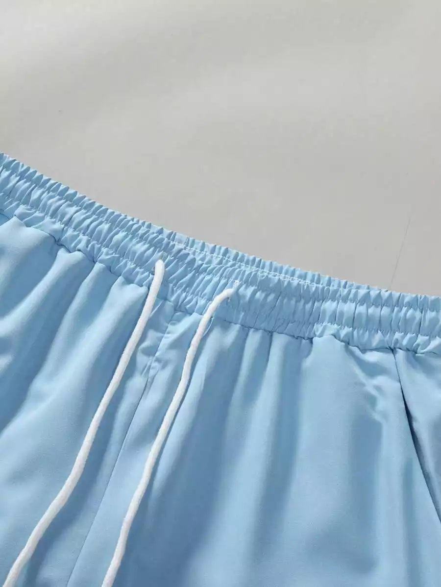 CLASSY SKYBLUE MANDALA  Mens Full Set Trouser and Shirt Half Sleeves - XPCRDF