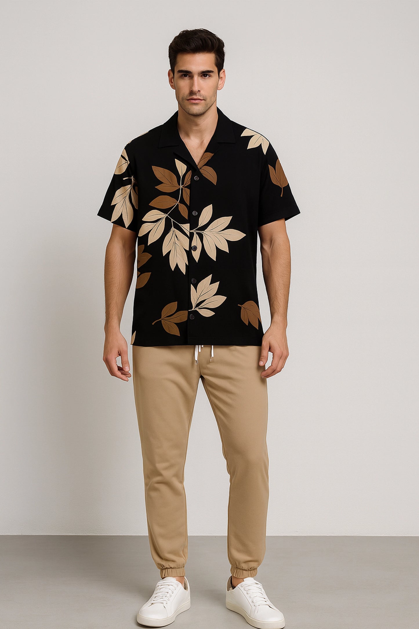 Black Leaf Men's Casual Half Sleeve Shirt and Trouser Co-ord Set