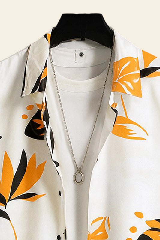 Yellow Leaf Men's Casual Half Sleeve Shirt and Trouser Co-ord Set