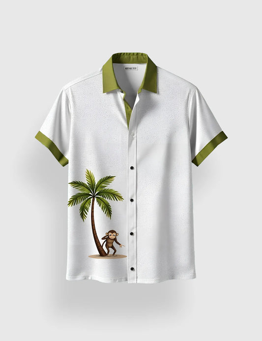 Green Tree Men's Half Sleeves Printed Shirt Exclusive
