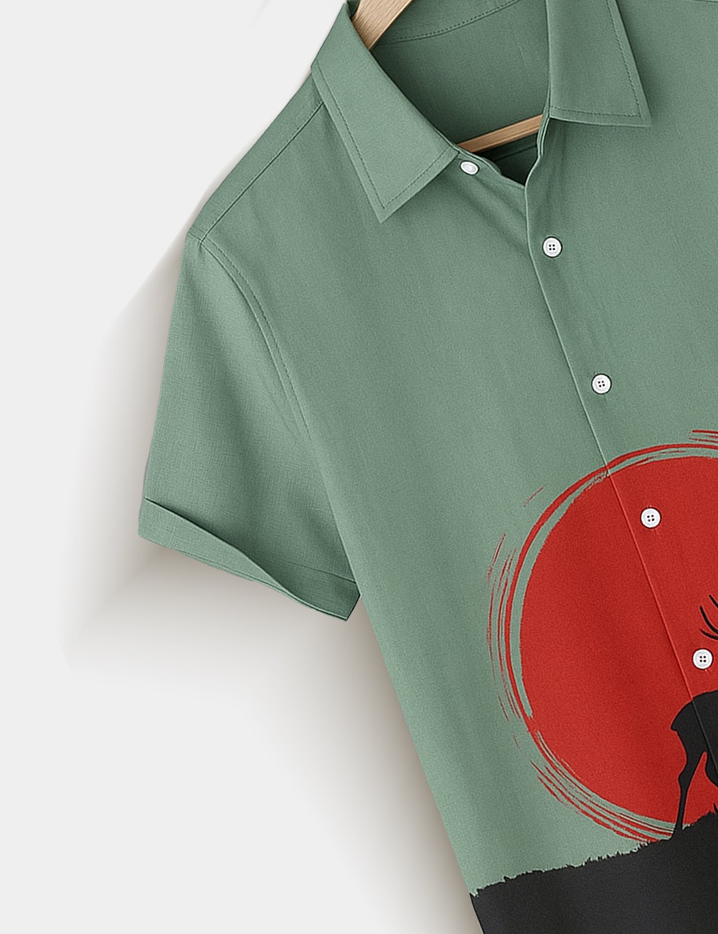 Deer Moon Printed Essential Everyday Cotton Shirt for Men - XPST