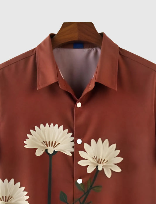 Maroon Lily Men's Half Sleeves Printed Shirt Exclusive