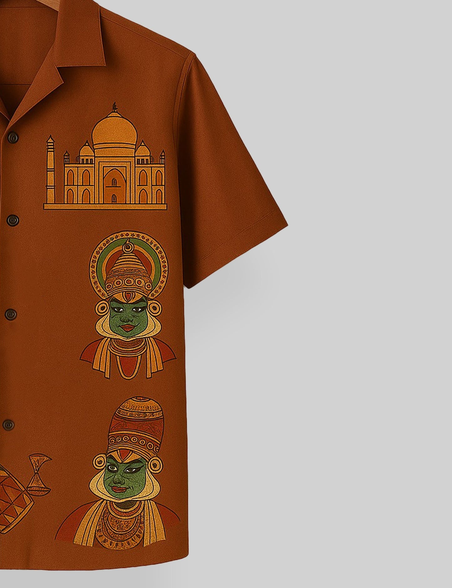 Ganpati Printed Pure Cotton Mens Shirt Half Sleeves - XPST