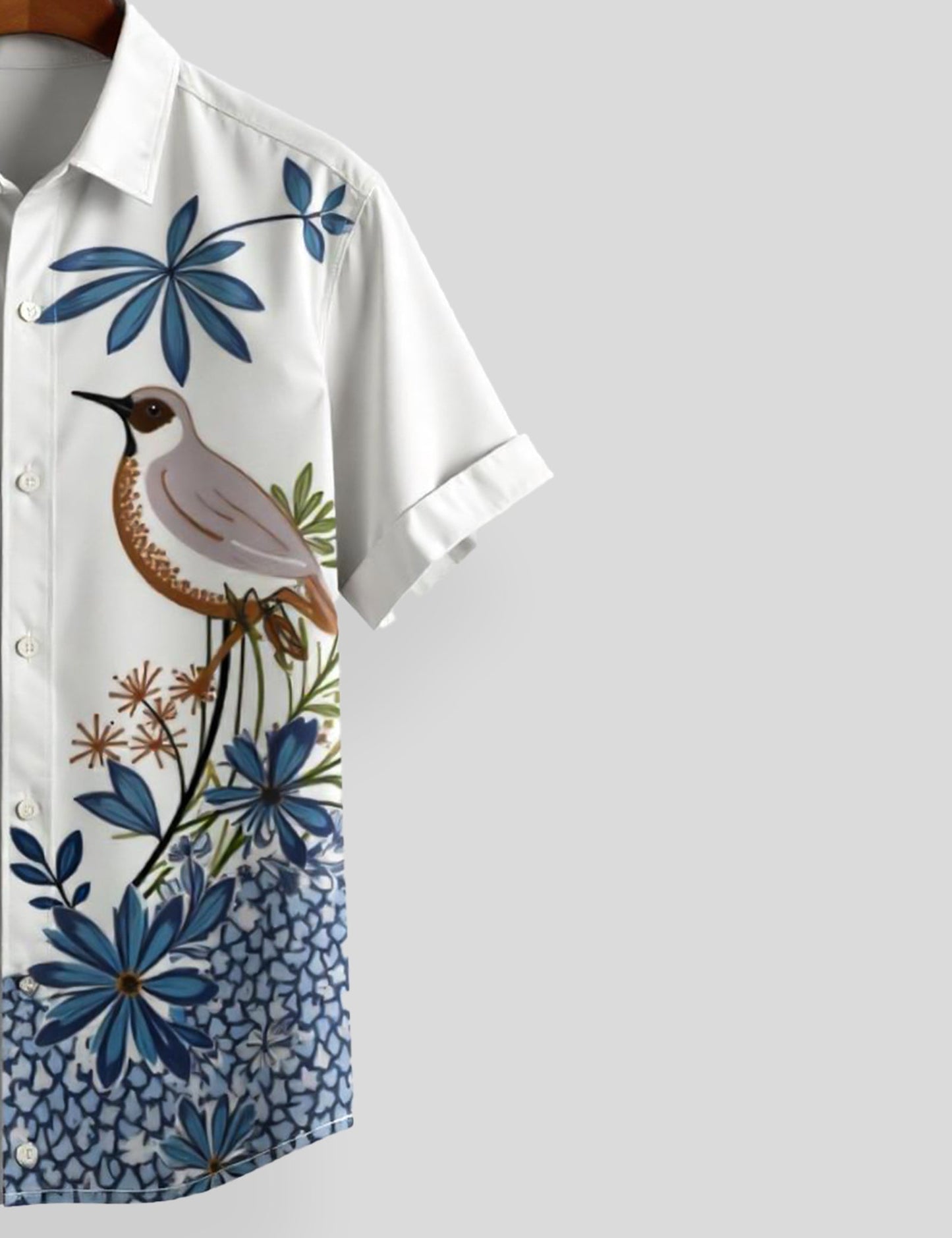 White Sparrow Printed Comfort Cotton Shirt for Men Half Sleeves - XPST