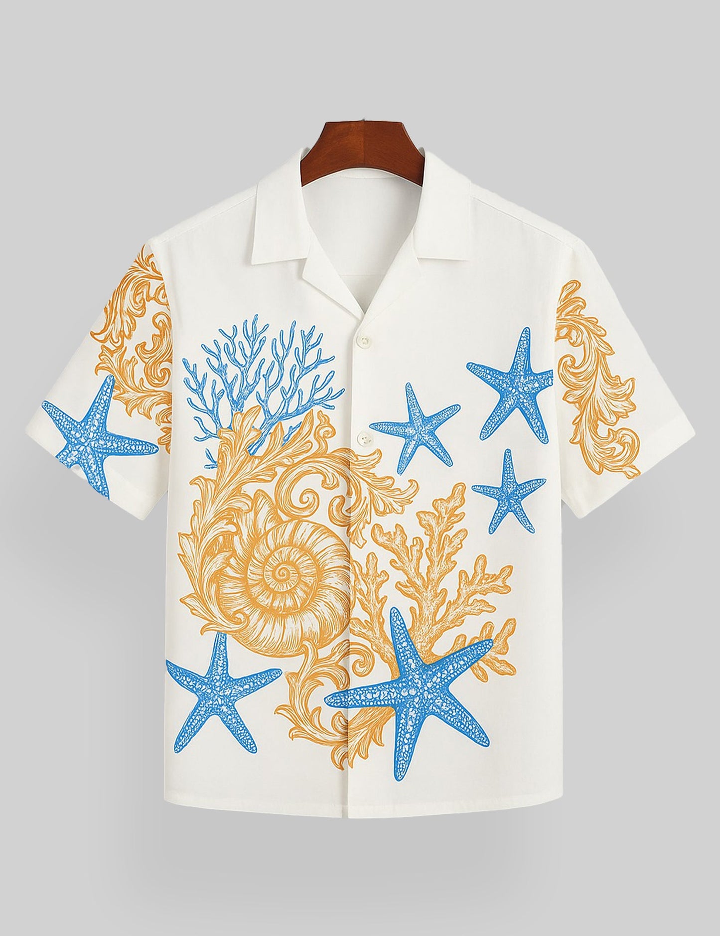 White Star Printed Comfort Cotton Shirt for Men Half Sleeves - XPST