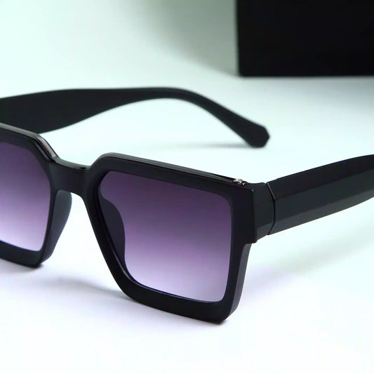 Purple Color Glasses Black Frame Unisex Sunglasses