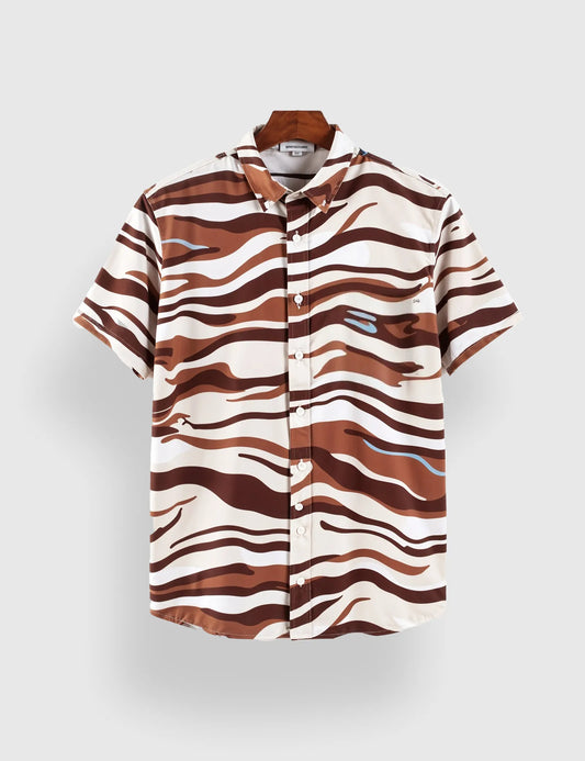Tiger Strips Men's Half Sleeves Printed Shirt Exclusive