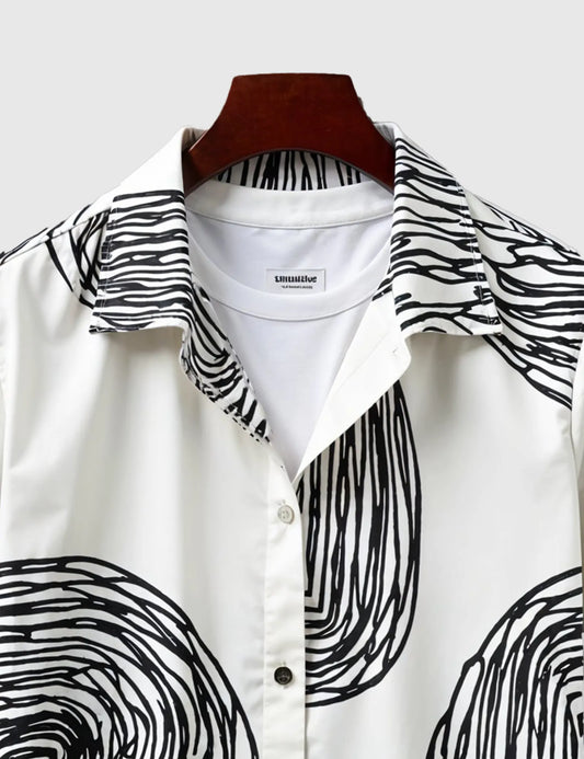 White Mandala Men's Half Sleeves Printed Shirt Exclusive