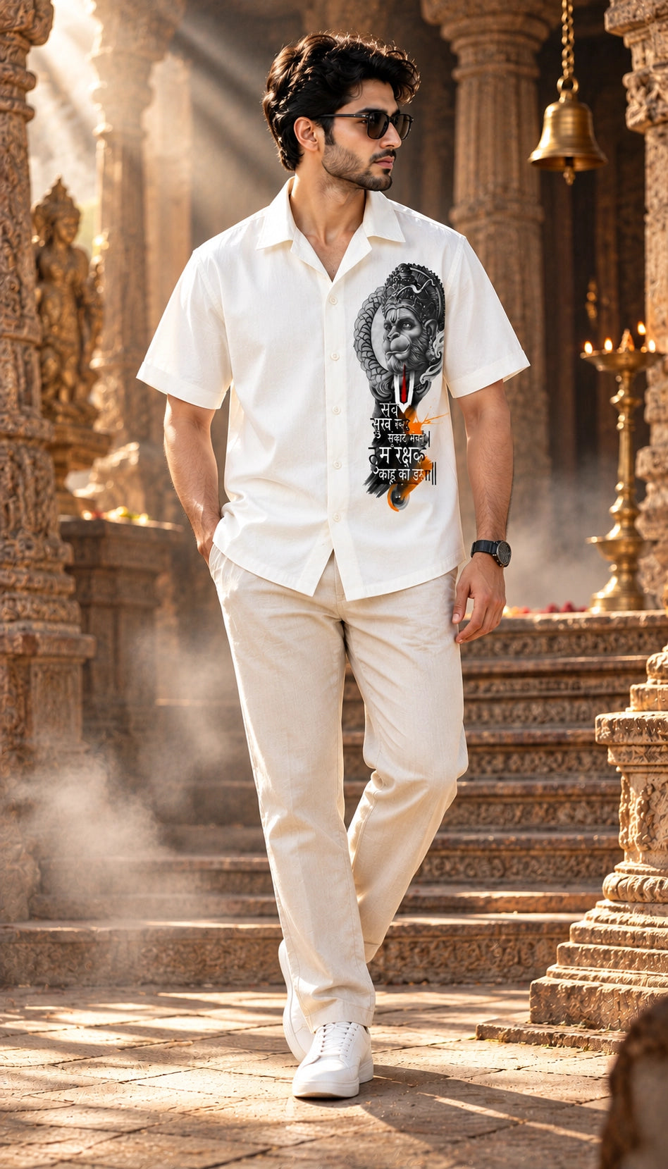 Hanuman Face Mythological Half Sleeves Shirt - XPSTHS