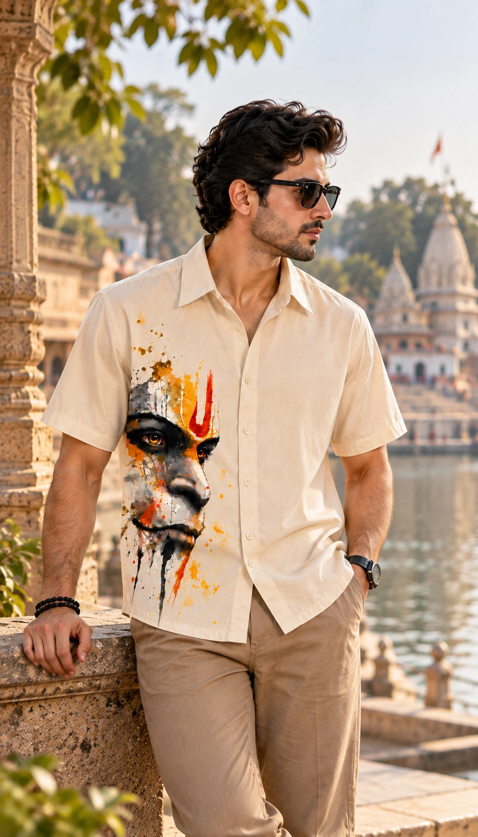 Multi Hanuman Printed Half Sleeves Shirt - XPSTHS