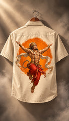 Orange Hanuman Mythological Half Sleeves Shirt - XPSTHS
