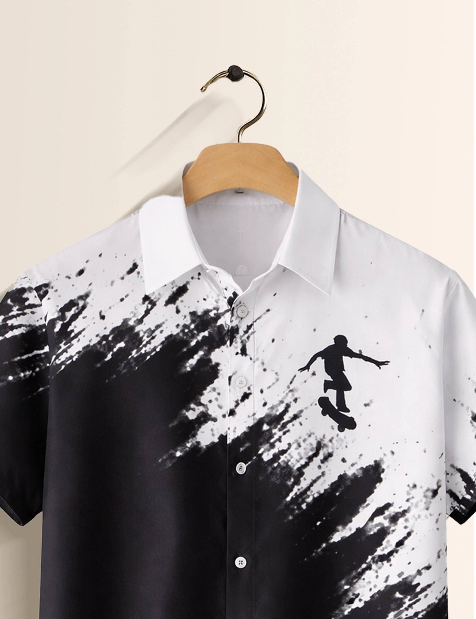 Black Surfing Mens Classic Half Sleeves Shirt - XPST