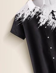 Black Surfing Mens Classic Half Sleeves Shirt - XPST