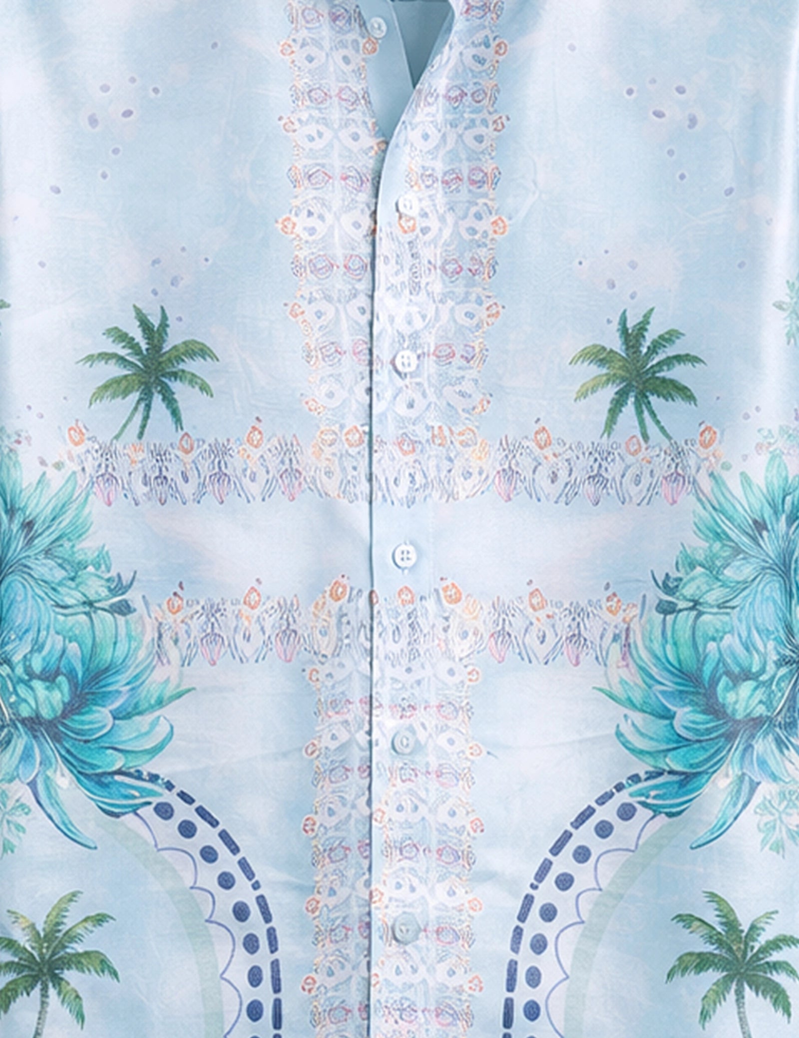 Blue Flowery Mens Classic Half Sleeves Shirt - XPST