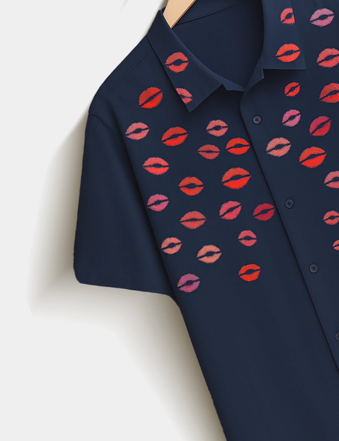 Blue Lipstick Printed Essential Everyday Cotton Shirt for Men - XPST