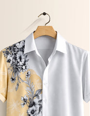 BL Side Flower Mens Classic Half Sleeves Shirt - XPST