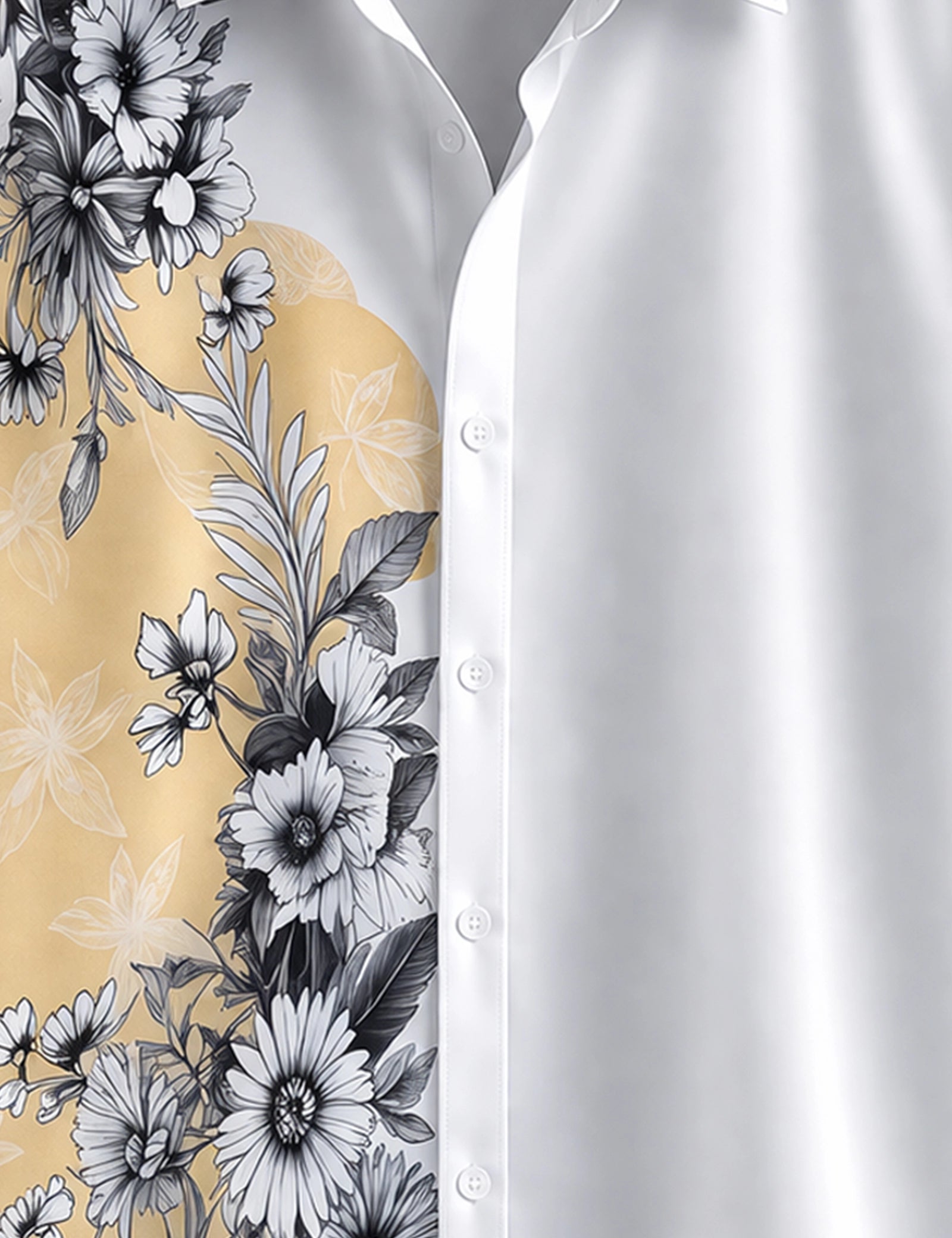 BL Side Flower Mens Classic Half Sleeves Shirt - XPST