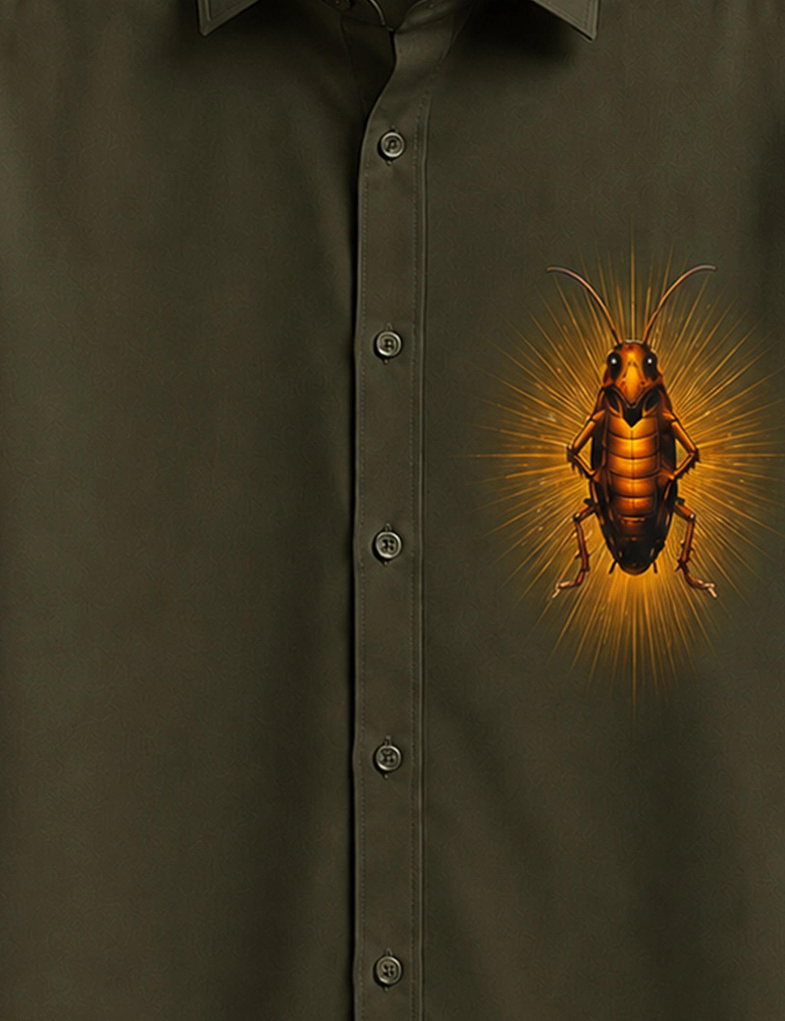 Green Cockroach Printed Boys Half Sleeves Shirts - XPST