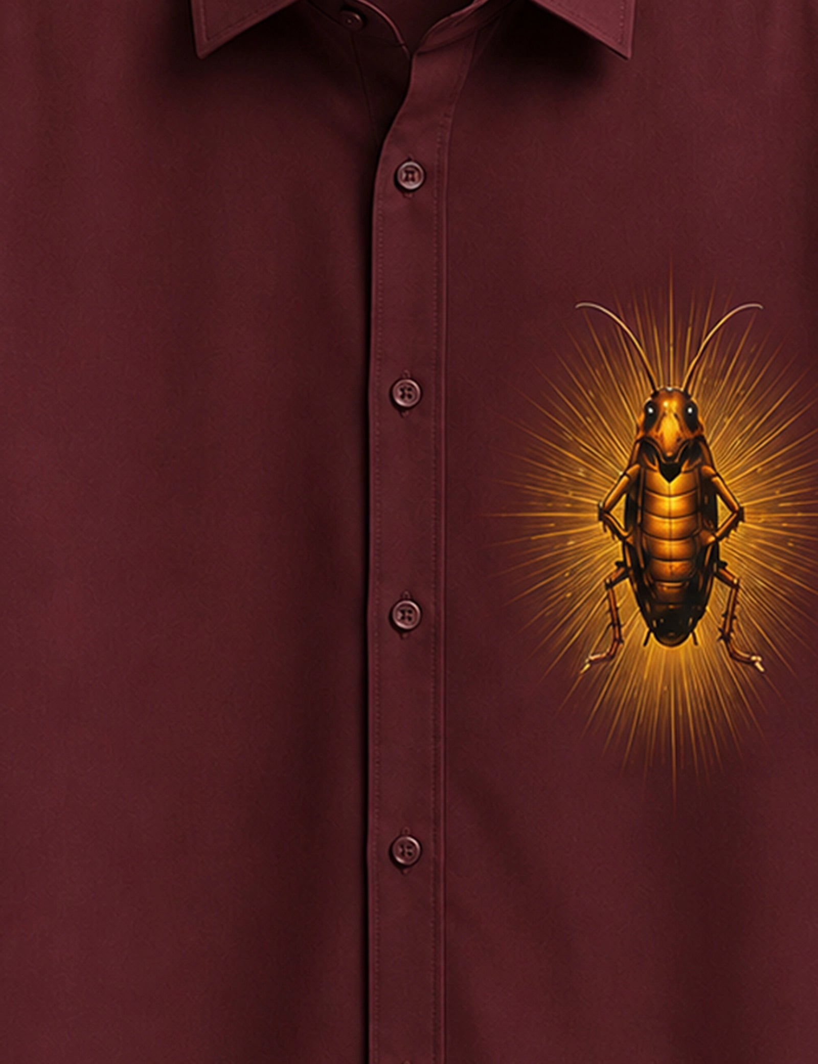 Maroon Cockroach Printed Boys Half Sleeves Shirts - XPST