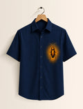 Navy Cockroach Printed Boys Half Sleeves Shirts - XPST