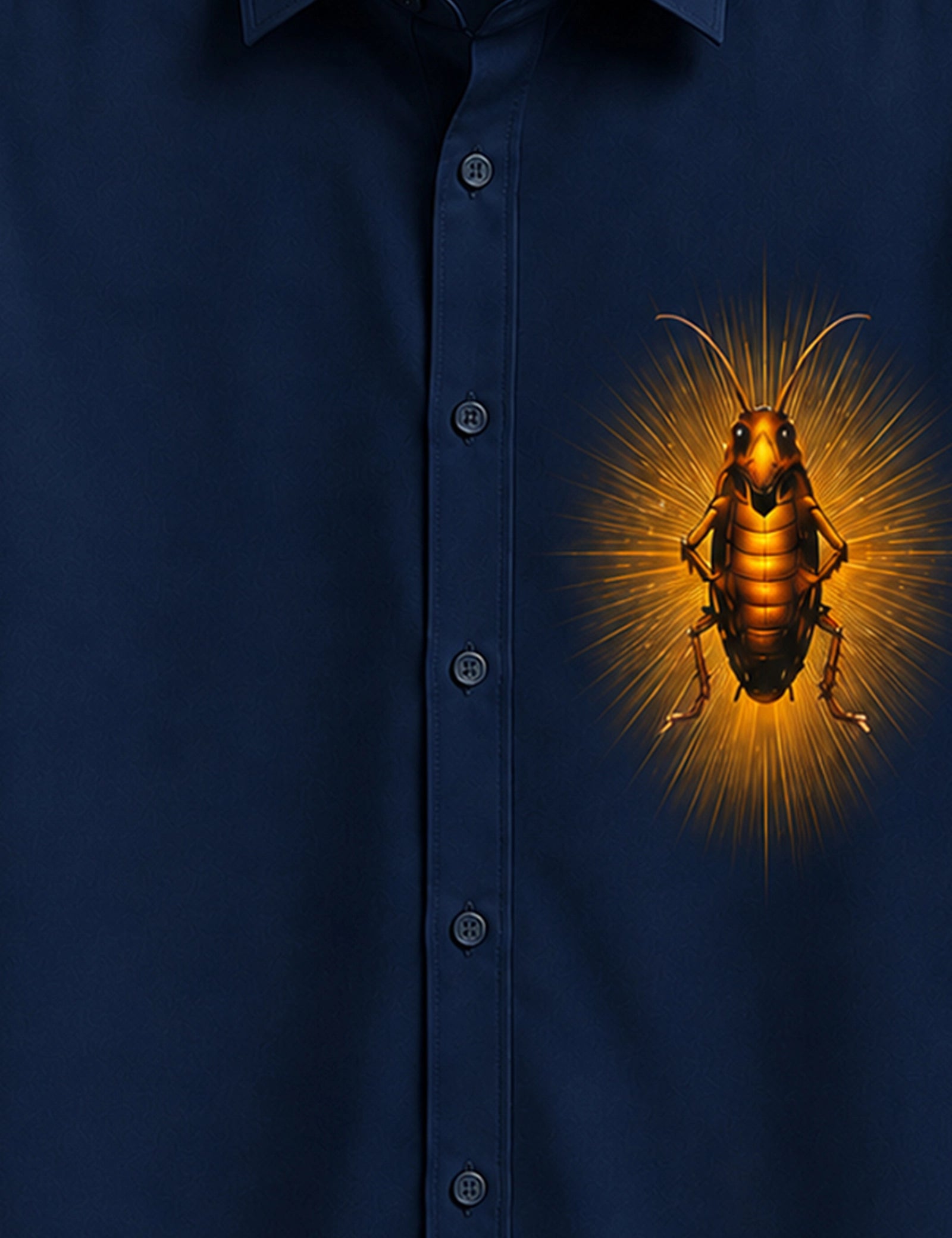 Navy Cockroach Printed Boys Half Sleeves Shirts - XPST