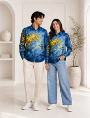Astronaut Printed His & Hers Unisex Shirt