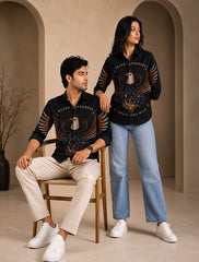 Black Eagle Printed His & Hers Unisex Shirt