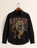 Black Tiger Printed His & Hers Unisex Shirt