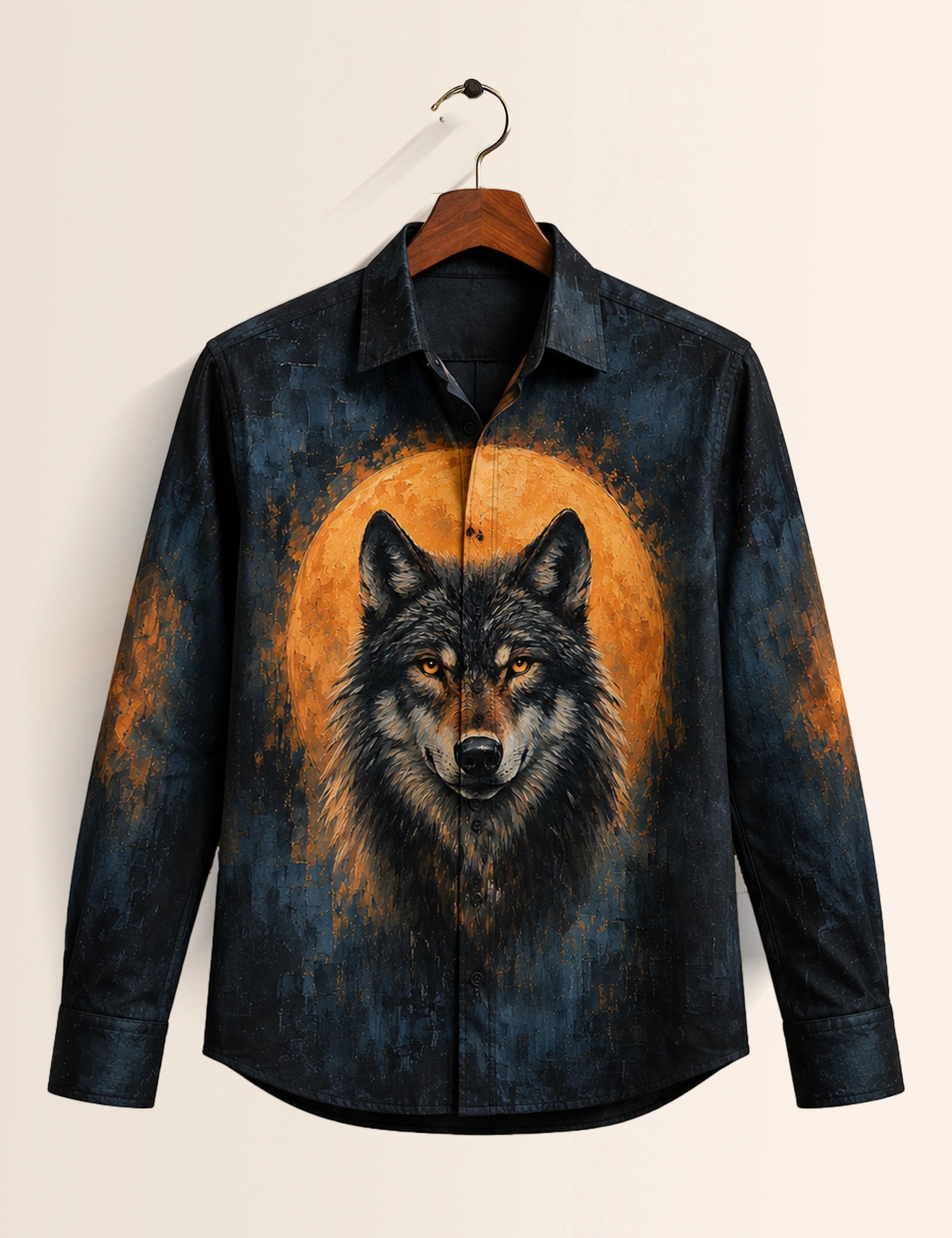 Black Wolf Printed His & Hers Unisex Shirt