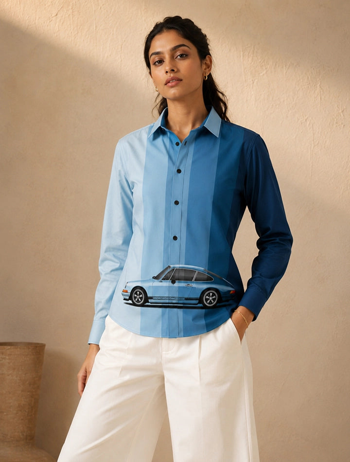 Blue Car Printed His & Hers Unisex Shirt