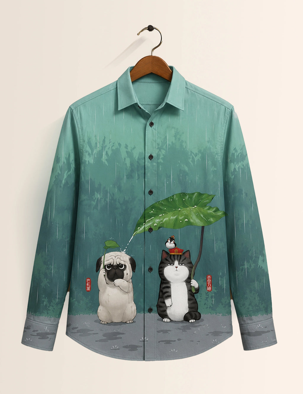 Cat Dog Printed His & Hers Unisex Shirt