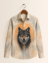 Cream Wolf Printed His & Hers Unisex Shirt