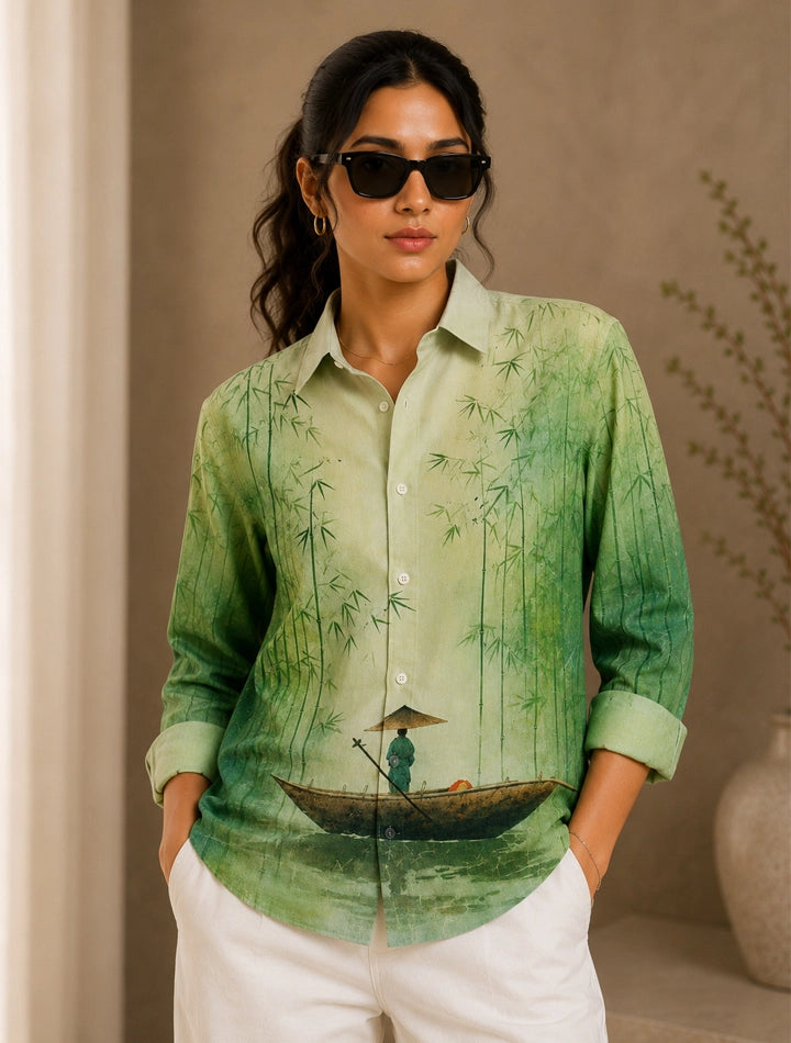 Green Forest Printed His & Hers Unisex Shirt