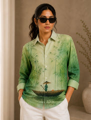 Green Forest Printed His & Hers Unisex Shirt